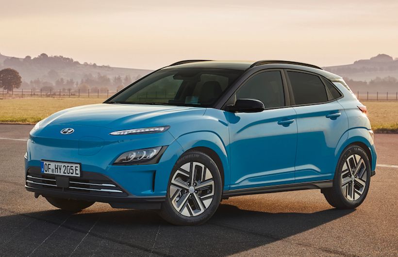 Hyundai Kona Electric car exterior front and side